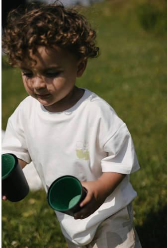 LEVV Little T-shirt met backprint wit Jongens Stretchkatoen Ronde hals - Foto 3