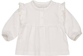 LEVV Newborn basic top met ruches offwhite Wit Meisjes Stretchkatoen Ronde hals