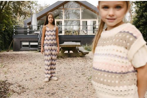 LEVV regular fit broek KYRA met all over print multicolor Meisjes Katoen 116