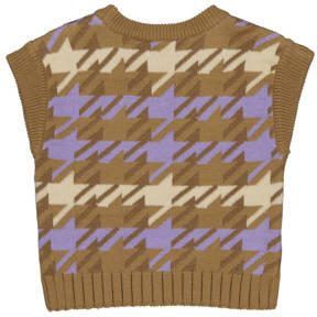 LEVV spencer FINA met all over print bruin lila ecru Trui Multi Meisjes Acryl Ronde hals 116 - Foto 3