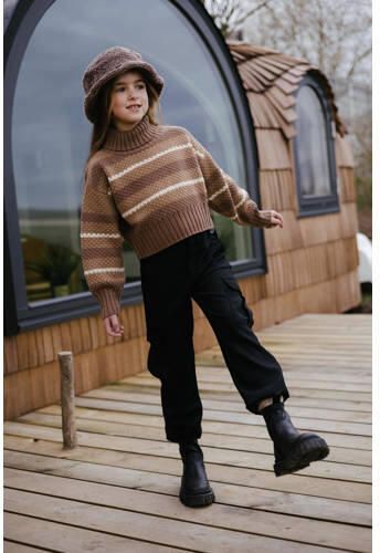 LEVV straight fit cargobroek FOSKE zwart Meisjes Polyester Effen 116 - Foto 2