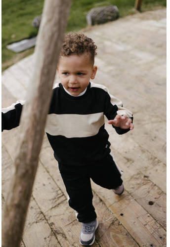 LEVV sweater GINO zwart ecru Meerkleurig 104 | Sweater van - Foto 3