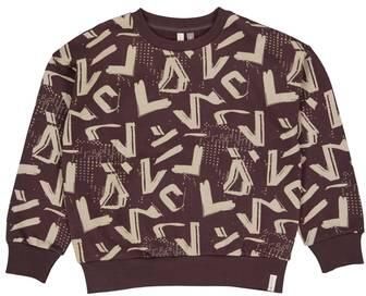 LEVV sweater met print bruin beige All over print