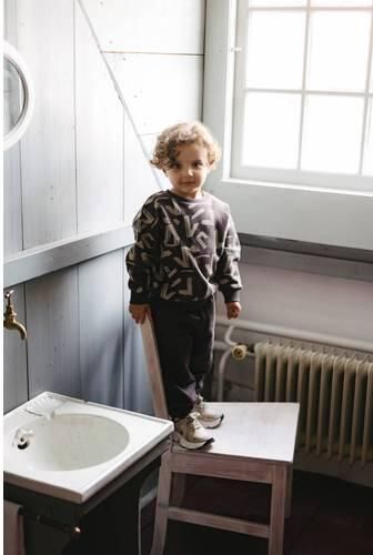 LEVV sweater met print bruin beige All over print - Foto 3