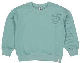 LEVV sweater met tekstprint mintblauw Tekst