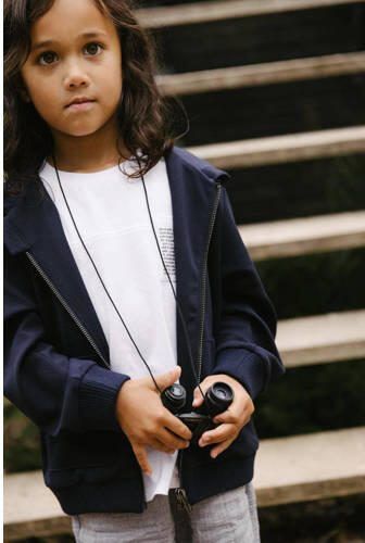 LEVV sweatvest MIRON donkerblauw Jongens Polyester Capuchon Effen 104 - Foto 1