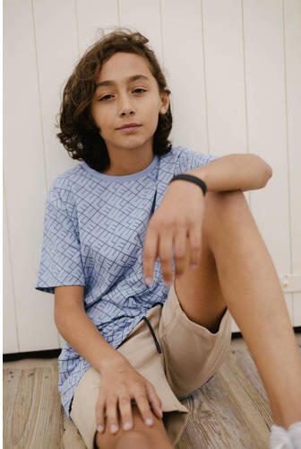 LEVV T-shirt KADEN met tekst blauw Jongens Katoen Ronde hals Tekst 116 - Foto 3