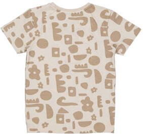 LEVV T-shirt KEJE met all over print beige bruin Jongens Katoen Ronde hals 116 - Foto 3