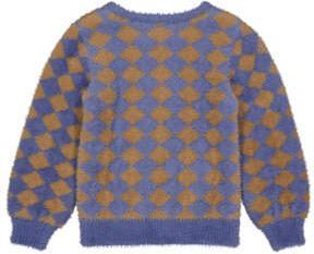 LEVV trui GIORGI met all over print blauw bruin Meisjes Sweat Ronde hals 104 - Foto 3