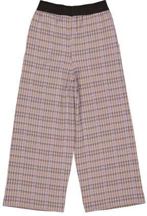 LEVV wide leg broek FONNE met all over print beige lila oranje Multi Meisjes Katoen 164