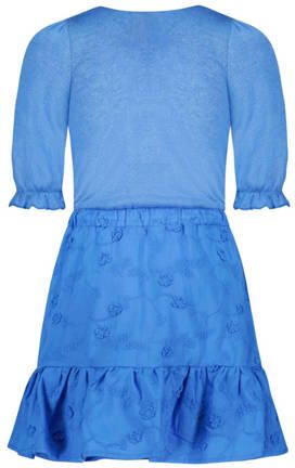 Like Flo gebloemde jurk hemelsblauw Meisjes Katoen Ronde hals Bloemen 152 - Foto 2