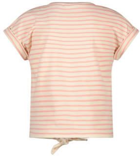 Like Flo gestreept T-shirt lichtroze ecru Meisjes Sweat Ronde hals Streep 104