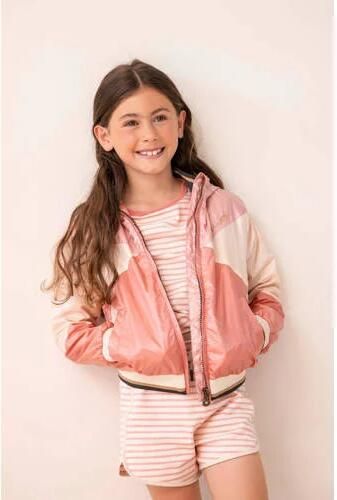 Like Flo gestreept T-shirt lichtroze ecru Meisjes Sweat Ronde hals Streep 104 - Foto 2