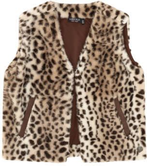 Like Flo imitatiebont gilet met panterprint bruin Dierenprint