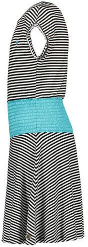 Like Flo Jurk grijs Zwart Meisjes Viscose Ronde hals Streep 110 - Foto 3