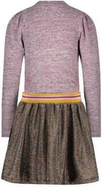 Like Flo jurk lila groen Paars Meisjes Polyester Ronde hals Meerkleurig 104 - Foto 2