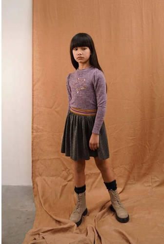 Like Flo jurk lila groen Paars Meisjes Polyester Ronde hals Meerkleurig 104 - Foto 3