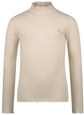 Like Flo longsleeve beige met glitter Meisjes Viscose Opstaande kraag Effen