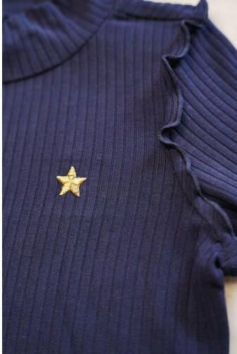 Like Flo longsleeve met ruches blauw Meisjes Viscose Opstaande kraag Effen 110 - Foto 2