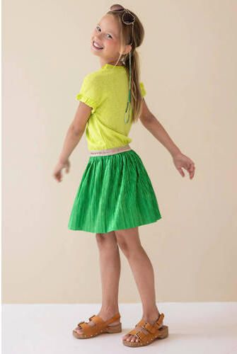 Like Flo metallic rok felgroen Meisjes Polyester Effen 116