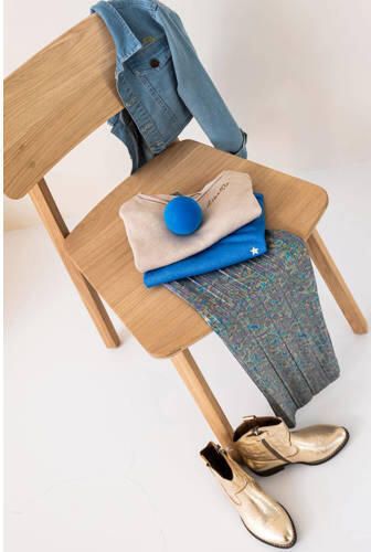 Like Flo metallic straight fit broek grijs multicolor Meisjes Polyester 146