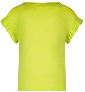 Like Flo metallic T-shirt lichtgroen metallic Meisjes Viscose Ronde hals 104
