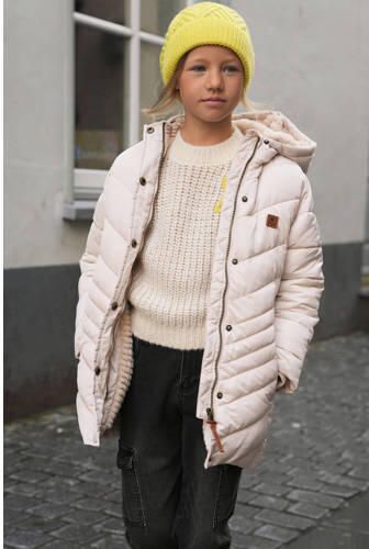 Like Flo quilted gewatteerde winterjas Alina lichtbeige Ecru Meisjes Polyamide Capuchon 146 152 - Foto 3