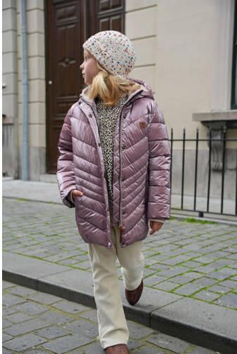 Like Flo quilted gewatteerde winterjas Alina metallic warm roze Meisjes Polyamide Capuchon 122 128