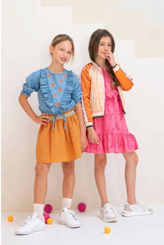 Like Flo reversible satijnen bomberjack zomer roze oranje Jas Meerkleurig 152 - Foto 3