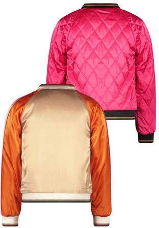 Like Flo reversible satijnen bomberjack zomer roze oranje Jas Meerkleurig 152 - Foto 2