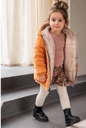 Like Flo reversible winterjas met imitatiebont oranje metallic roze Meisjes Polyester Capuchon 86 - Foto 3