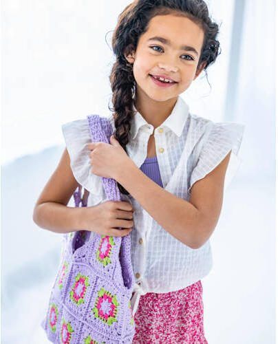 Like Flo rok met all over print en ceintuur roze Meisjes Viscose All over print 104 - Foto 2