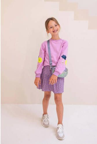 Like Flo rok met all over print en plooien lila paars Meisjes Viscose All over print 104