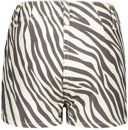 Like Flo slim fit short met zebraprint ecru Korte broek Meisjes Polyester 104 - Foto 2