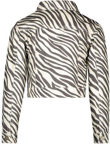 Like Flo spijkerjas met zebraprint ecru zwart Meisjes Polyester Klassieke kraag 104 - Foto 2