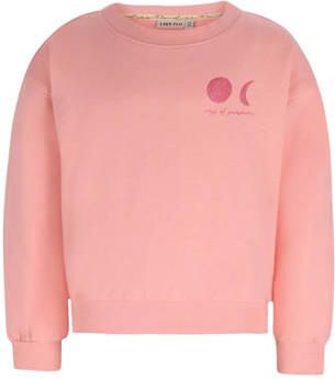 Like Flo sweater met backprint zalm Roze Backprint - Foto 3