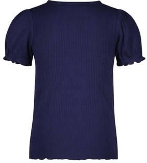 Like Flo T-shirt donkerblauw Meisjes Viscose Ronde hals Effen 110 - Foto 1