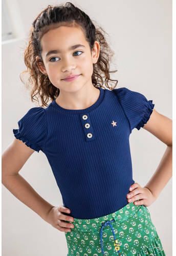 Like Flo T-shirt donkerblauw Meisjes Viscose Ronde hals Effen 164 - Foto 3
