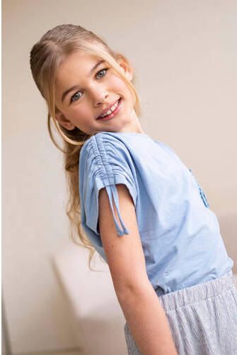 Like Flo T-shirt lichtblauw Meisjes Katoen Ronde hals Effen 104 - Foto 1