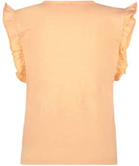 Like Flo T-shirt met printopdruk lichtroze Oranje Meisjes Katoen Ronde hals 122 - Foto 3