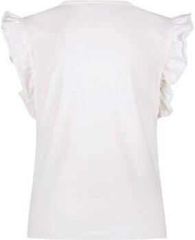 Like Flo T-shirt met printopdruk wit Meisjes Katoen Ronde hals Printopdruk 104