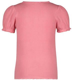 Like Flo T-shirt roze Meisjes Viscose Ronde hals Effen 104