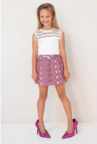 Like Flo T-shirt wit Top Meisjes Katoen Ronde hals Meerkleurig 110 - Foto 2