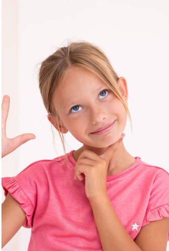 LIKE FLO Meisjes Tops & T-shirts Metallic Slub Jersey Tee Roze - Foto 3