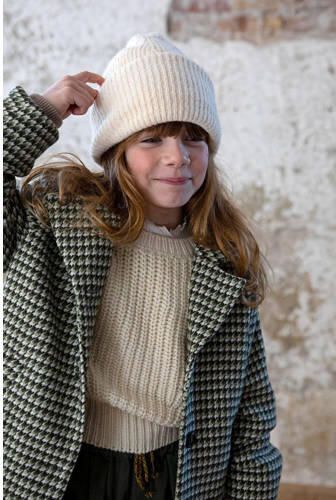 Like Flo winterjas met wol en pied-de-poule multicolor Groen Pied de Poule 146 - Foto 2