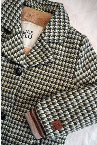 Like Flo winterjas met wol en pied-de-poule multicolor Groen Pied de Poule 146 - Foto 3
