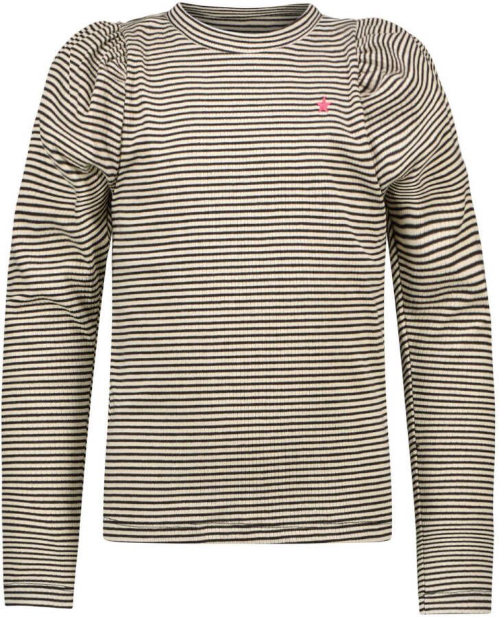Like Flo gestreepte longsleeve blauw Meisjes Katoen Ronde hals Streep 152