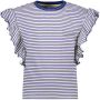 LIKE FLO Meisjes Tops & T-shirts Stripe Jersey Ruffle Tee Blauw wit Gestreept - Thumbnail 3