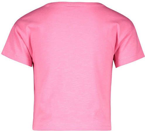 Like Flo T-shirt met printopdruk roze Meisjes Viscose Ronde hals Printopdruk 104