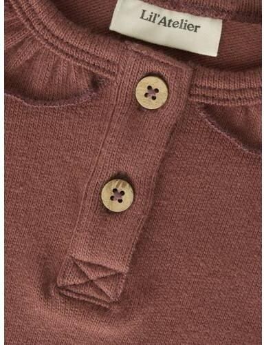 LIL' ATELIER BABY aansluitende longsleeve met ruches bruin Meisjes Stretchkatoen Ronde hals - Foto 2